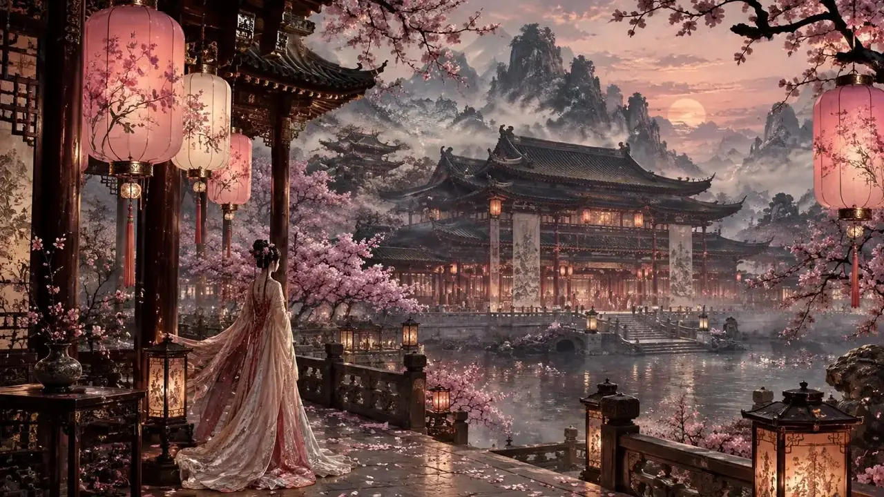 穿越皇后要上朝短剧首屏推荐剧照，暖光剧场舞台背景